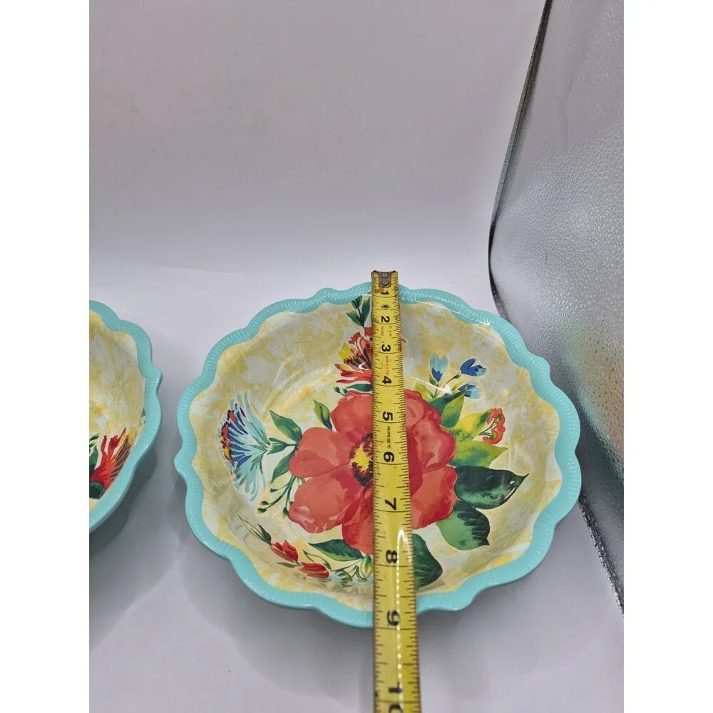 Pioneer Woman Delaney Teal Melamine Serving Bowl 9
